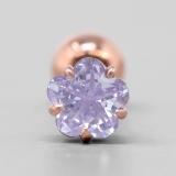 ピンクゴールド・パープル | 軟骨ピアス 花ジュエルお花フラワー植物一粒ジュエルシンプル ボディピアス | ボディピアス専門店凛RIN