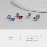 軟骨ピアス 蝶バラフライちょうちょジュエルミニ可愛いジルコニア ボディピアス | ボディピアス専門店凛RIN | 詳細画像4