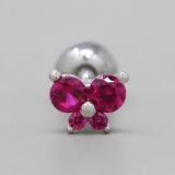 ピンク | 軟骨ピアス 蝶バラフライちょうちょジュエルミニ可愛いジルコニア ボディピアス | ボディピアス専門店凛RIN