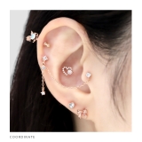 軟骨ピアス ハートジュエルフレームキラキラCZ金属アレルギー ボディピアス | ボディピアス専門店凛RIN | 詳細画像6 