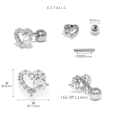 軟骨ピアス ハートジュエルフレームキラキラCZ金属アレルギー ボディピアス | ボディピアス専門店凛RIN | 詳細画像9 