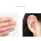 軟骨ピアス Wハートフレーム揺れるプチジュエルストレートバーベルボディピアス キ… | ボディピアス専門店凛RIN | 詳細画像7