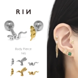 軟骨ピアス 鳥蛇羽根トリヘビフェザー生き物アニマルネイティブアメリカンかっこいい… | ボディピアス専門店凛RIN | 詳細画像1