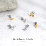 軟骨ピアス 鳥蛇羽根トリヘビフェザー生き物アニマルネイティブアメリカンかっこいい… | ボディピアス専門店凛RIN | 詳細画像2