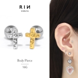 軟骨ピアスかわいい クロス十字架シンプルスタイリッシュ | ボディピアス専門店凛RIN | 詳細画像1