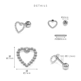 軟骨ピアス ハートフレームオープンハート可愛い ボディピアス | ボディピアス専門店凛RIN | 詳細画像9 