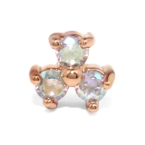 ピンクゴールド | 軟骨ピアス 花三つ葉キュービックジルコニアジュエルかわいいキラキラ ボディピアス | ボディピアス専門店凛RIN