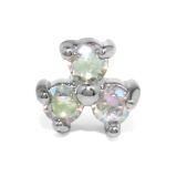 シルバー | 軟骨ピアス 花三つ葉キュービックジルコニアジュエルかわいいキラキラ ボディピアス | ボディピアス専門店凛RIN