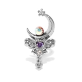 シルバー | 軟骨ピアス 月ムーン三日月 スティックマジカルハート天使の羽 | ボディピアス専門店凛RIN