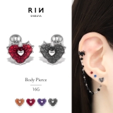 軟骨ピアス はーとクモの巣蜘蛛 スパイダーかわいいハロウィン | ボディピアス専門店凛RIN | 詳細画像1 