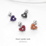 軟骨ピアス はーとクモの巣蜘蛛 スパイダーかわいいハロウィン | ボディピアス専門店凛RIN | 詳細画像2 