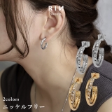 ファッションピアス18Kコーティング ニッケルフリー 2連ジュエルフープ | ボディピアス専門店凛RIN | 詳細画像1