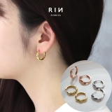 ピアス ツイストねじり キャッチレスフープピアス | ボディピアス専門店凛RIN | 詳細画像1