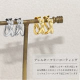 ピアス クロス2連レディース キャッチレスフープピアス | ボディピアス専門店凛RIN | 詳細画像3 