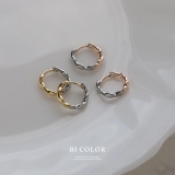 ピアス18Kコーティング ツイストメタリック素材感マットバイカラー フープピアス | ボディピアス専門店凛RIN | 詳細画像14