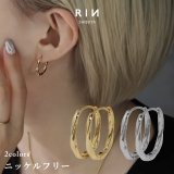 ピアス18Kコーティング ツイストオーバルリング フープピアスアクセサリー | ボディピアス専門店凛RIN | 詳細画像1