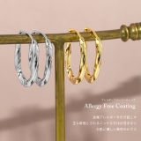 ピアス18Kコーティング ツイストオーバルリング フープピアスアクセサリー | ボディピアス専門店凛RIN | 詳細画像3