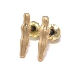 Bタイプ・ゴールド | ピアスチタンポスト ビーンズシンプル スタイリッシュスタッド | ボディピアス専門店凛RIN