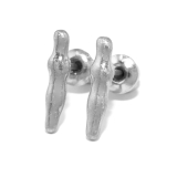 Bタイプ・シルバー | ピアスチタンポスト ビーンズシンプル スタイリッシュスタッド | ボディピアス専門店凛RIN