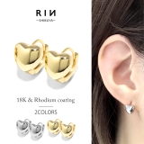 ピアス18Kコーティング ハートリング丸みはーと立体感 フープピアス | ボディピアス専門店凛RIN | 詳細画像1