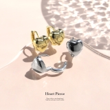 ピアス18Kコーティング ハートリング丸みはーと立体感 フープピアス | ボディピアス専門店凛RIN | 詳細画像2