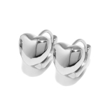 シルバー | ピアス18Kコーティング ハートリング丸みはーと立体感 フープピアス | ボディピアス専門店凛RIN