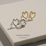 ピアス16Kコーティング オープンハートスタイリッシュチタンポスト スタッド | ボディピアス専門店凛RIN | 詳細画像2