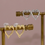 ピアス16Kコーティング オープンハートスタイリッシュチタンポスト スタッド | ボディピアス専門店凛RIN | 詳細画像3