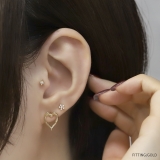 ピアス16Kコーティング オープンハートスタイリッシュチタンポスト スタッド | ボディピアス専門店凛RIN | 詳細画像5