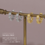 ピアスニッケルフリー 上品ジュエル リングピアス18Kコーティングロジウムフープ… | ボディピアス専門店凛RIN | 詳細画像3