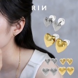 ピアス メタルハート2サイズ16Kロジウムコーティングかわいい アクセサリー | ボディピアス専門店凛RIN | 詳細画像1 