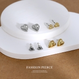 ピアス メタルハート2サイズ16Kロジウムコーティングかわいい アクセサリー | ボディピアス専門店凛RIN | 詳細画像2 
