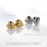ピアス メタルハート2サイズ16Kロジウムコーティングかわいい アクセサリー | ボディピアス専門店凛RIN | 詳細画像3 