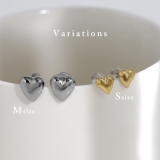ピアス メタルハート2サイズ16Kロジウムコーティングかわいい アクセサリー | ボディピアス専門店凛RIN | 詳細画像4 