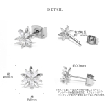 ピアス18Kコーティング 花フラワーCZストーン きれいスタッドアクセサリー | ボディピアス専門店凛RIN | 詳細画像9