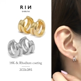 ピアス ダブルリング18Kコーティングニッケルフリー シンプルフープリングピアス | ボディピアス専門店凛RIN | 詳細画像1