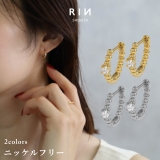 ピアス金属アレルギーレディース フープピアスシンプルシルバーゴールド つけっぱな… | ボディピアス専門店凛RIN | 詳細画像1