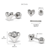 ピアスかわいい ハートはあとプチサイズ スタッドネジ式アクセサリー | ボディピアス専門店凛RIN | 詳細画像8