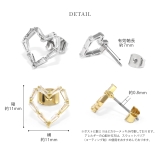 ハートキュービックジルコニアピアス 18Kロジウム チタンポスト | ボディピアス専門店凛RIN | 詳細画像9