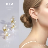 ピアス16Kコーティング パールエレガントチタンポストセレモニースタッド アクセ… | ボディピアス専門店凛RIN | 詳細画像1