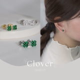 ピアス クローバー四つ葉小さめクリアグリーンかわいいキュービックジルコニア | ボディピアス専門店凛RIN | 詳細画像2