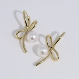 ゴールド | ピアス リボンパール上品セレモニーパーティかわいいリングピアス アクセサリー | ボディピアス専門店凛RIN