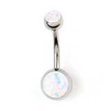 ホワイト | [14G 18G]へそピアス0472 ラメ | ボディピアス専門店凛RIN