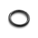 ブラック | 軟骨ピアス プレミアムコーティング シンプルフープワンタッチセグメントリングボデ… | ボディピアス専門店凛RIN