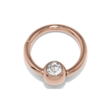 クリアジュエル・ピンクゴールド | 軟骨ピアス かわいい24Kピンクゴールド リングピアスセグメントクリッカーフープ… | ボディピアス専門店凛RIN