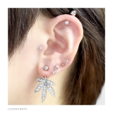 へそピアスかわいい 葉っぱウィード草デザインおしゃれスタイリッシュ ボディピアス | ボディピアス専門店凛RIN | 詳細画像4 