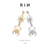 へそピアス 蜘蛛クモスパイダーおしゃれスタイリッシュ個性派 ボディピアス | ボディピアス専門店凛RIN | 詳細画像1 