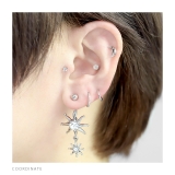 軟骨ピアス 太陽サンギラギラかっこいいスタイリッシュ黒クリア ボディピアス | ボディピアス専門店凛RIN | 詳細画像4 