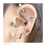 軟骨ピアス イニシャルアルファベット英字英語金属アレルギー対応スタイリッシュ ボ… | ボディピアス専門店凛RIN | 詳細画像6