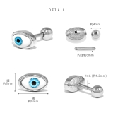 軟骨ピアス 目玉眼球金属アレルギー青い目瞳孔イービルEYEハロウィン ボディピア… | ボディピアス専門店凛RIN | 詳細画像8